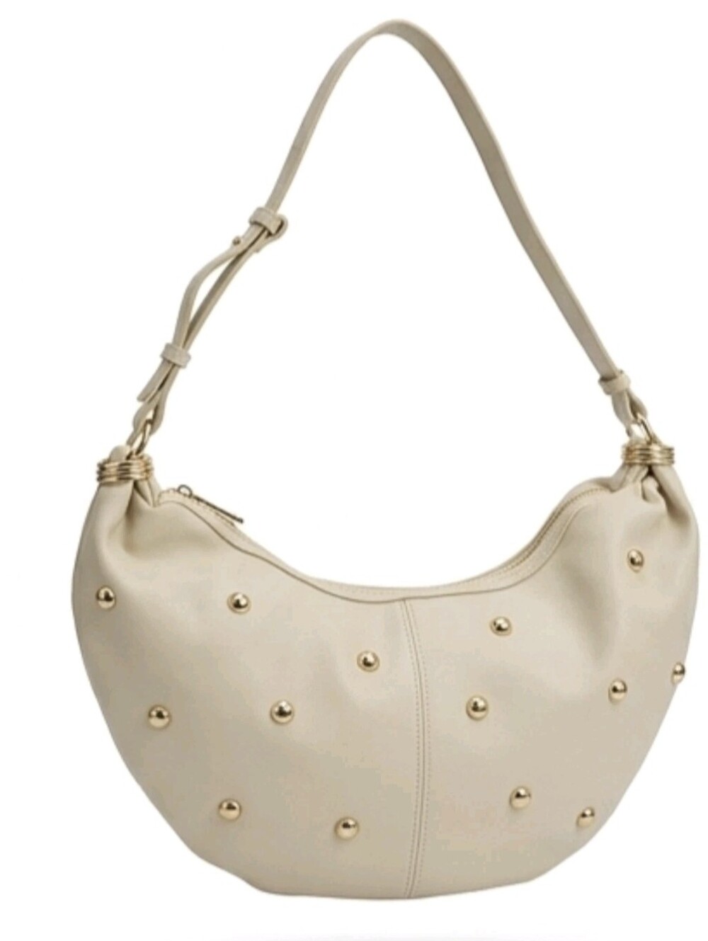 Urban Expressions Bianca High Quality Vegan Leather Hobo Shoulder Bag Cream - Picture 3 of 16